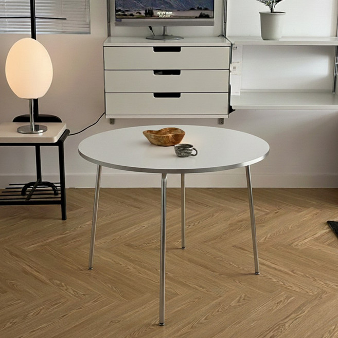 16피스 오브 원형 식탁 테이블 800 1000 카페 테이블, 4인용, 화이트