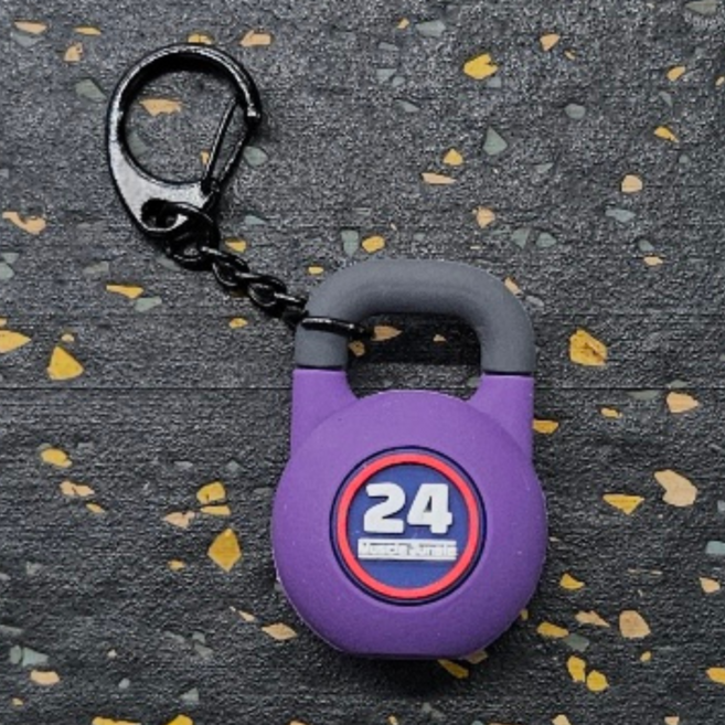 헬스키링 덤벨 원판 운동키링 헬스장 빽꾸 가꾸 미니 키홀더 머슬정글 헬창 선물, 1개, 케틀벨키링 퍼플