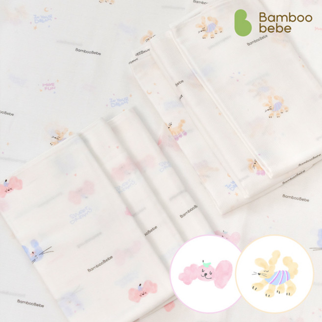 [밤부베베] 시그니처 사각기저귀_드리밍 3장, 스카이핑크