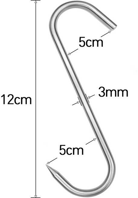 항아리 바베큐 삼겹살 고기걸이 S걸이 훈제 304 스텐, 10개, 12cm