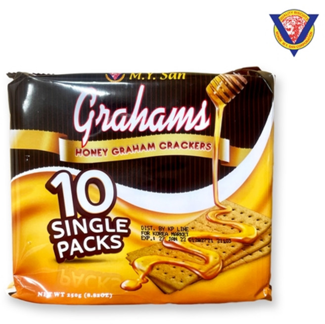 M.Y.San Grahams 그레이엄 허니 크래커 250g 스모어 디저트용, 1개
