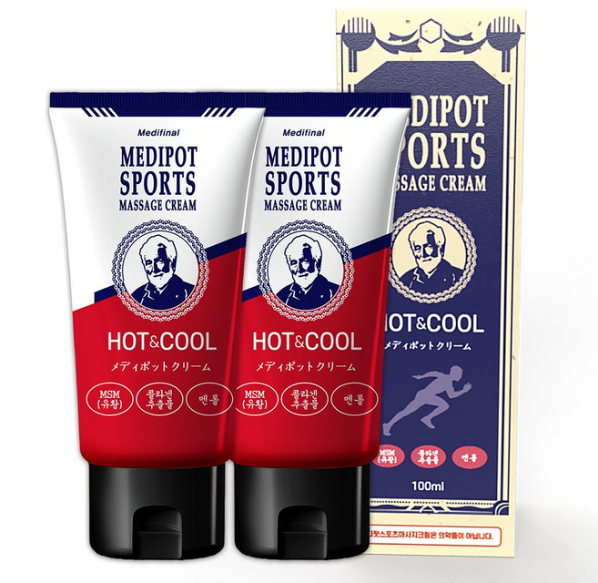 메디팟 MSM 스포츠 마사지 글루코사민 크림, 2개, 100ml