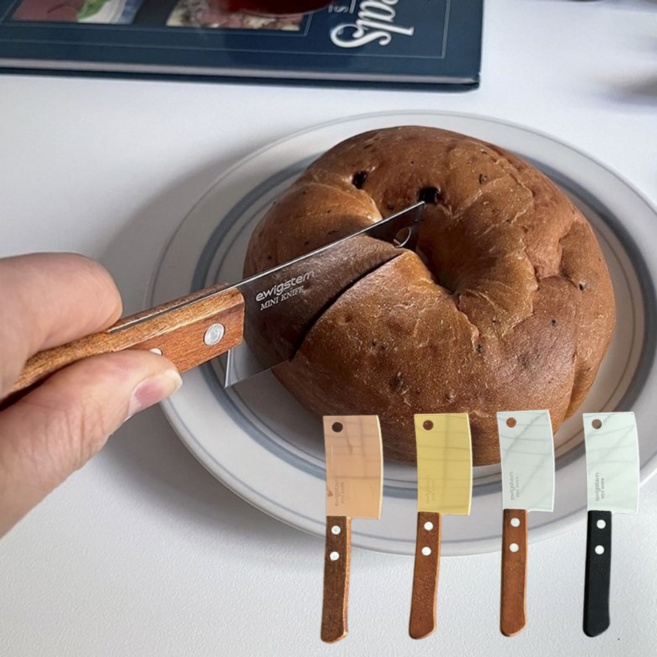 주방 중식칼 브런치 디저트 캠핑칼 중식도 미니 도끼칼 홈까페, 로즈골드(우드핸들), 1개