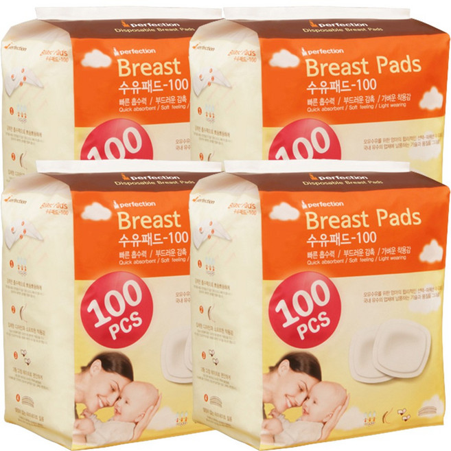 퍼펙션 수유패드, 100개입, 4개
