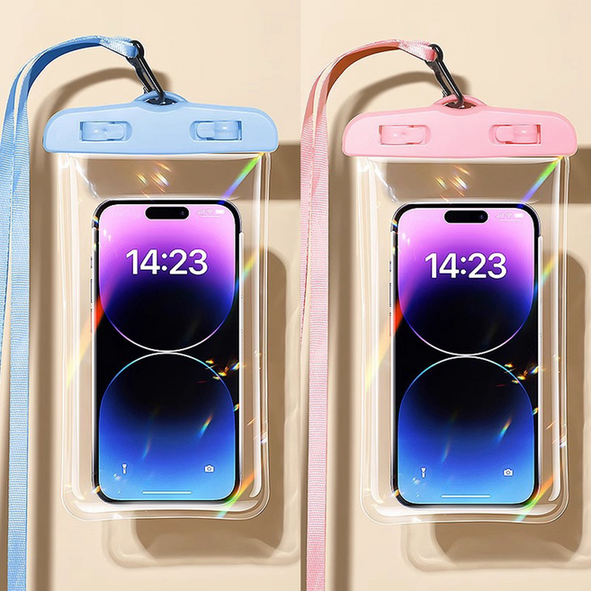 베러브라이트 핸드폰 방수팩 휴대폰 방수케이스, 1개, 블루+핑크