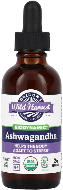 Oregon's Wild Harvest Biodynamic 아슈와간다 추출물 59ml(2fl oz), OregonsWildHarvestBiodynamic아슈, 1개, 59ml - 쿠팡