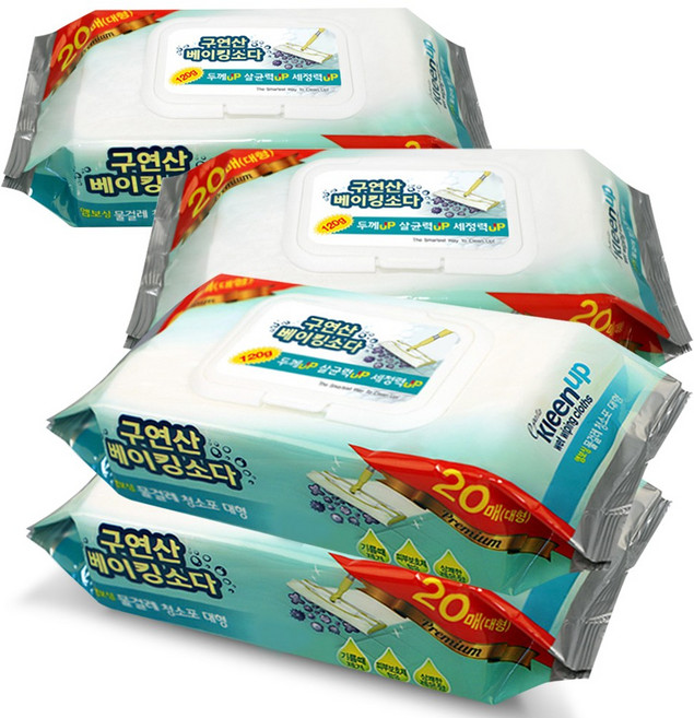 에파타 구연산 베이킹소다 프리미엄 물걸레 청소포 대형 20매, 4개