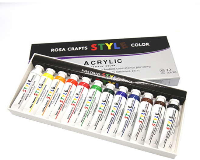 로사 크래프트 아크릴물감 20ml 12색 세트
