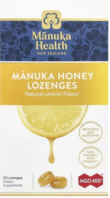 몸관리하세요 겨울입니다 Manuka Health 마누카 꿀 사탕 정제 천연 레몬 맛 MGO 400+ 사탕 정제 15정 특별관리진행, ManukaHealth마누카꿀사탕정제천연레몬MGO400, 1개 - 쿠팡