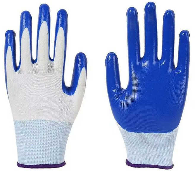 ProTap 반코팅 목장갑 (12켤레) 블루 면장갑 고급 코팅장갑 작업용 장갑, 12개, 푸른 색