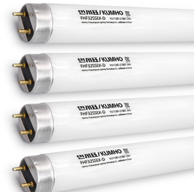 금호전기 번개표 직관 형광등 FL 32W 삼파장 FHF 주광색(청백색) 형광램프 4개입(1세트), 주광색, 4개