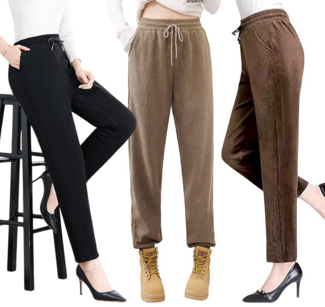 겨울 세미 배기 코듀로이 기모 골덴바지 따수니 3종