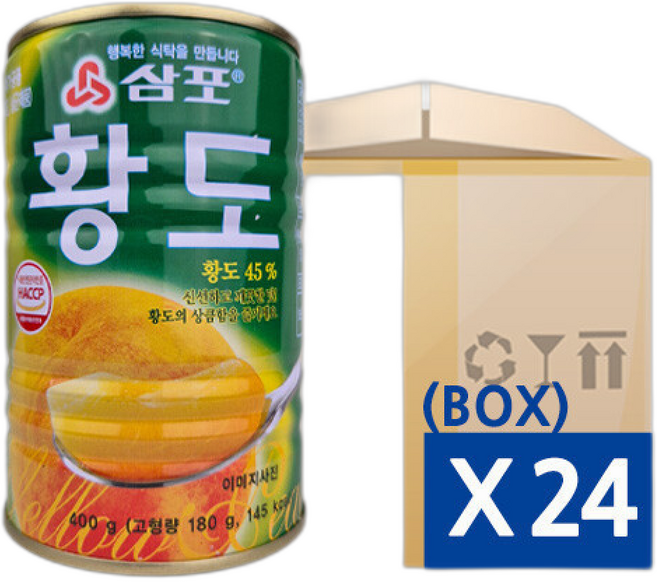 삼포 황도 슬라이스 (BOX), 24개, 400g