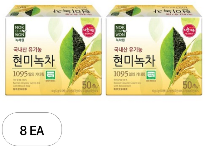 녹차원 현미녹차 티백, 1.2g, 50개입, 8개
