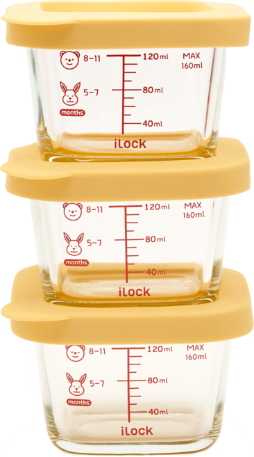 아이락 이유식 스팀홀 내열유리 3조 + 뜨밥(햇반)용기 3조, 이유식정사각 3P + 뜨밥 3P, 1세트