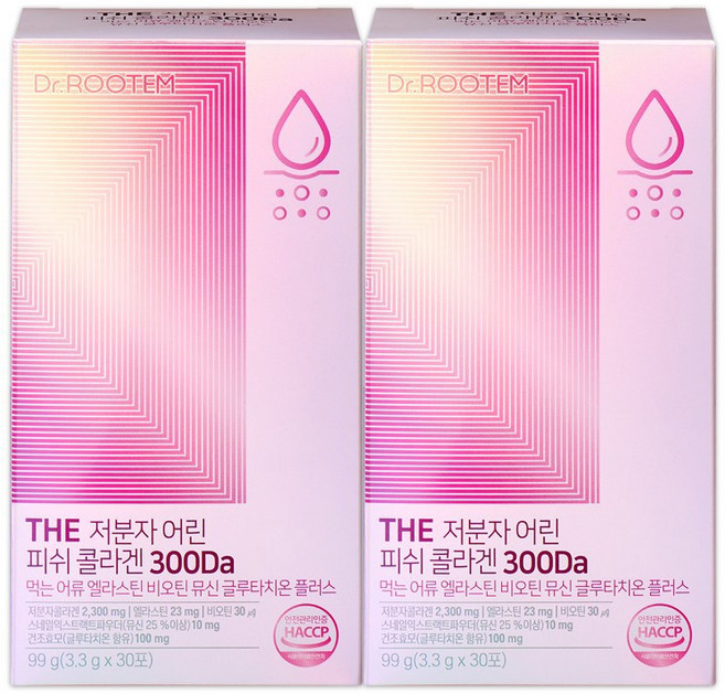 닥터루템 THE 저분자 어린 피쉬 콜라겐 300달톤 먹는 어류 엘라스틴 비오틴 뮤신 글루타치온 플러스, 99g, 2개