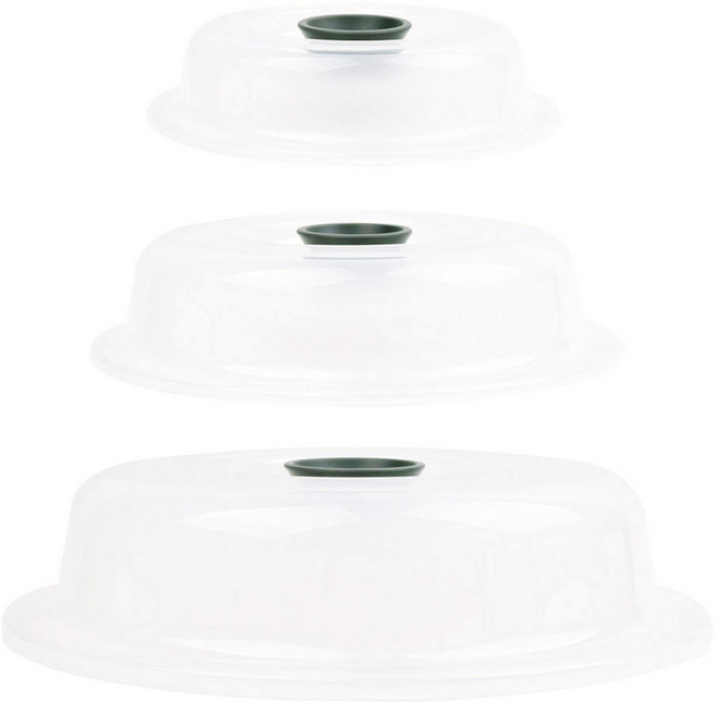 레몬글라스 전자레인지용 음식덮개 푸드커버 플랫 3종 세트 BPA FREE 국내생산, 그레이 핸들 -플랫형, 1개