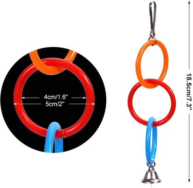 새등반 훈련 장난감 다채로운 링 지루함을 해소하는 피오니 블랙 피닉스 벨 포함, 02 3Rings