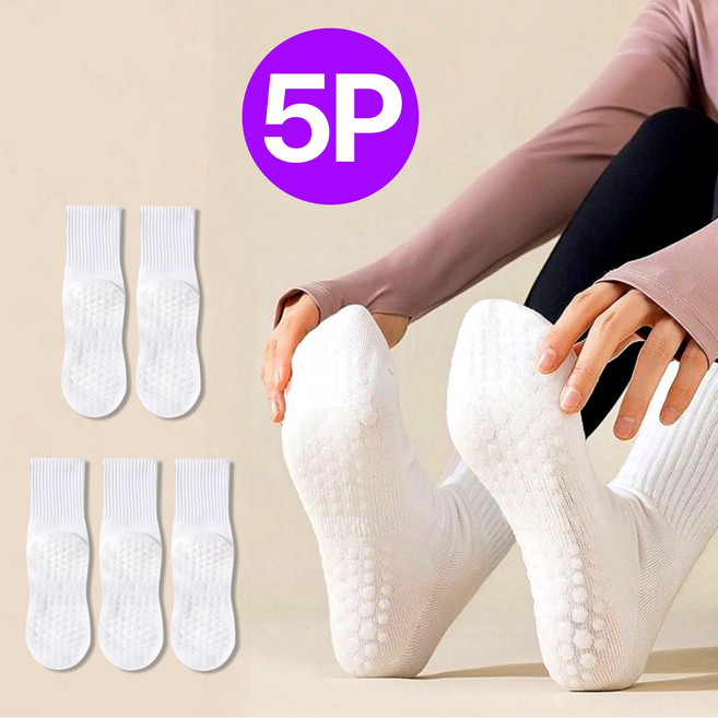 무니삭스 여자 필라테스 양말 미끄럼방지 요가 5켤레 세트