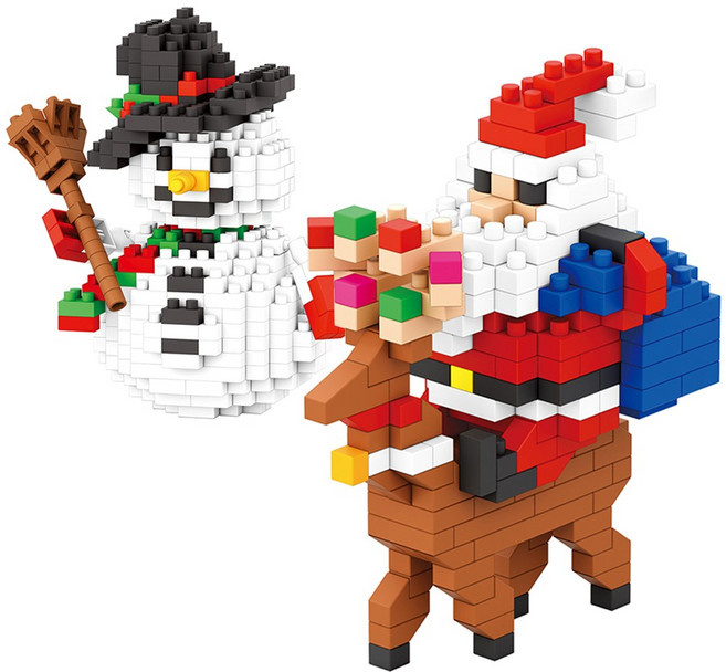 [알꿀밤-나노블럭-크리스마스] B빅 산타 눈사람 세트, 1개