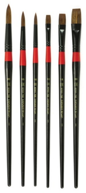 단아미 700 수채화붓 환붓 평붓 화방용품 1호 2호 4호 6호 8호 10호 12호 14호 16호 20호, 환붓6호