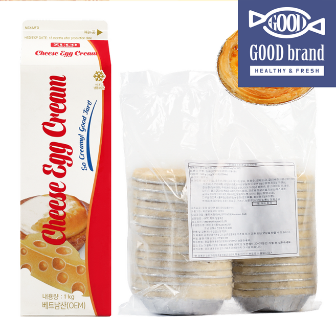 에그타르트 만들기 [페스츄리쉘 30개 + 치즈에그크림 1L], 22g, 1세트