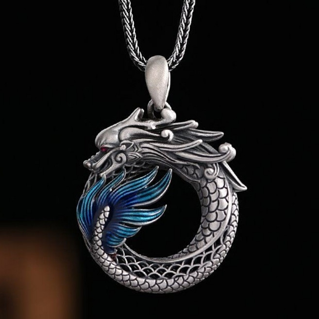 용 목걸이 드래곤 펜던트 행운 재물운 빈티지 by 빈테사