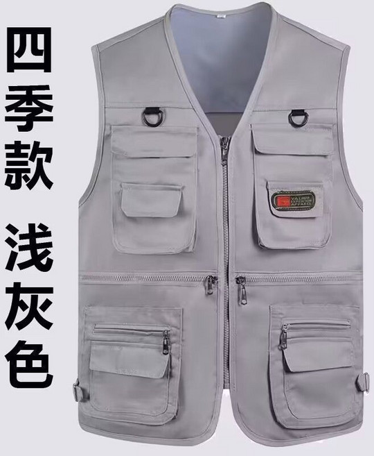 男士羊羔絨馬甲 多口袋工裝保暖背心 休閒攝影戶外馬夾