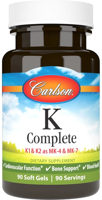 칼슨 랩스 K 컴플리트 소프트젤 90정 Carlson Labs K Complete Softgels 90 Count, 90개 (1팩), 1개 - 쿠팡