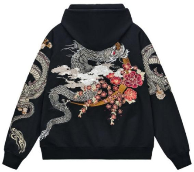 남성 자수 후드티 젊은오빠 가을 봄 티 용 화려한 맨투맨 남자 스카잔 타투 호랑이 티셔츠