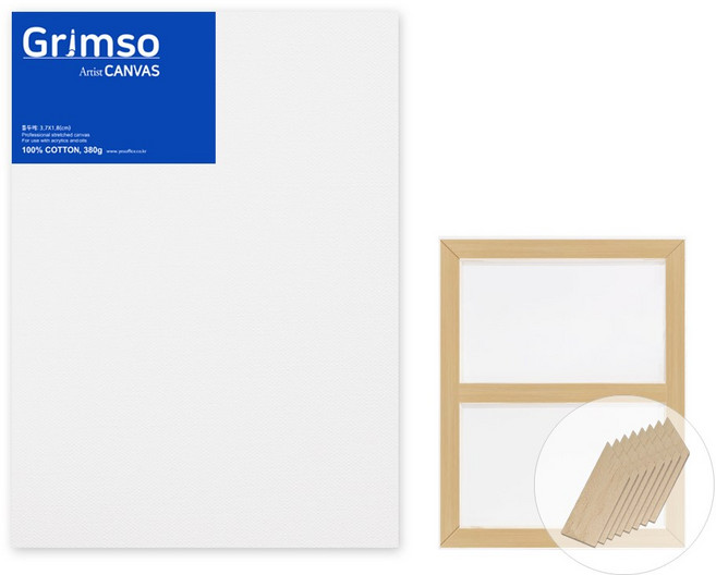 그림소 면천 아크릴 유화 대형 두꺼운 캔버스 15호 15P 정왁구 무지 사이즈 액자