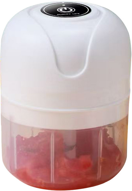 원터치 마늘 다지기 4in1 전동 무선 USB 충전식 만능 야채 고추 슬라이서, 1개, 흰색