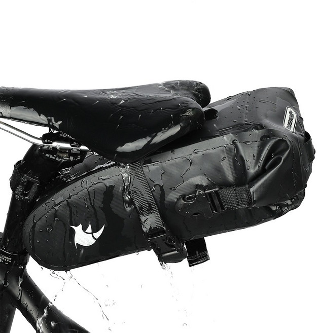 라이노워크 자전거 안장가방 2.5L 방수 새들백 TF551, 블랙, 1개