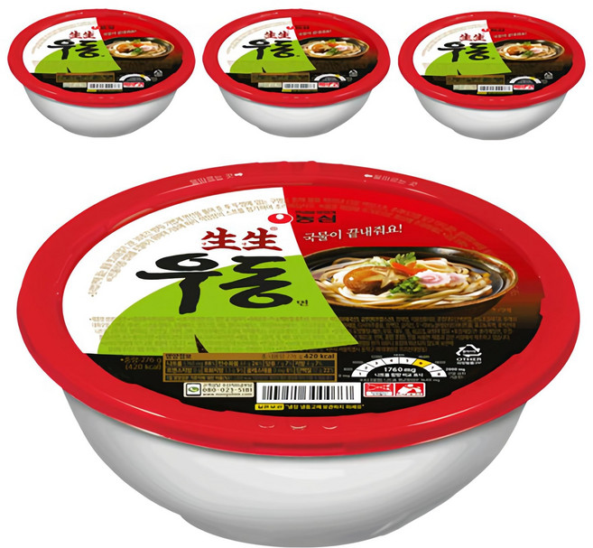 생생우동 컵, 276g, 4개