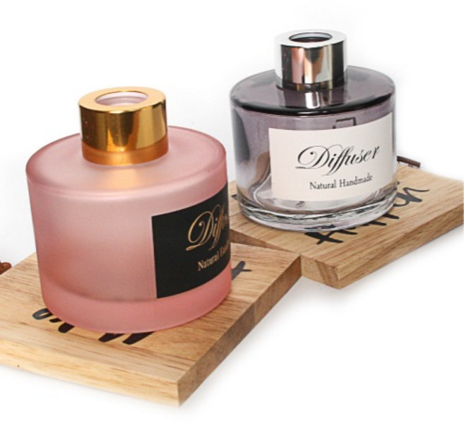 디퓨저용기 - 원형 ( 라운드 컬러선택 ) 100ml, [ 라운드 핑크 | 골드캡 ]