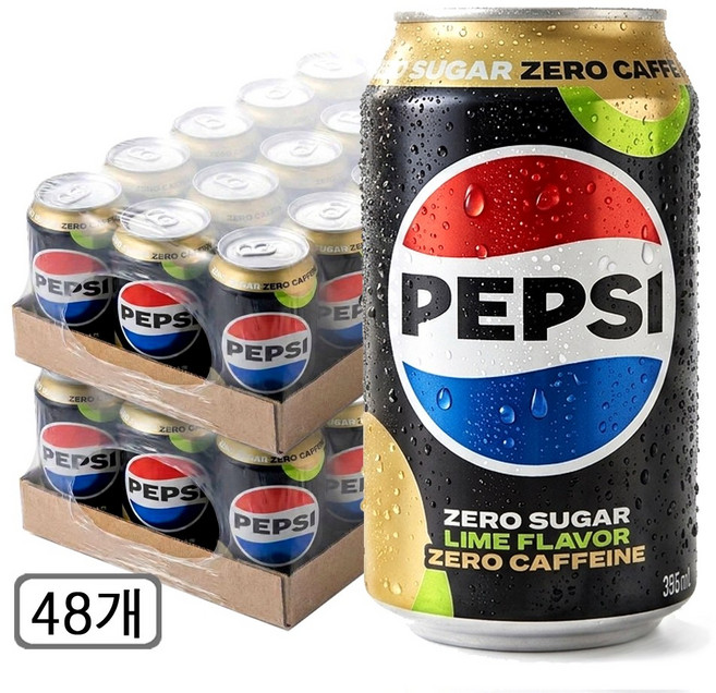 펩시 제로 슈거 라임향 제로 카페인, 355ml, 48개