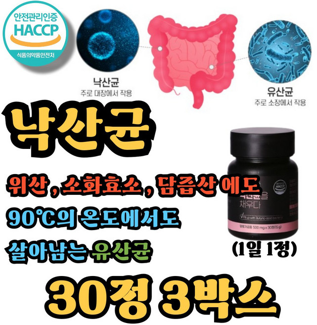 포스트바이오틱스 유산균추천 낙산균 비피더스 프로바이오틱스유산균, 3박스, 30정