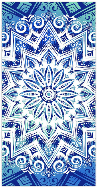 Lymneth 퀵 드라이 비치 타월 140cm x 70cm, 1개, 블루 + 화이트