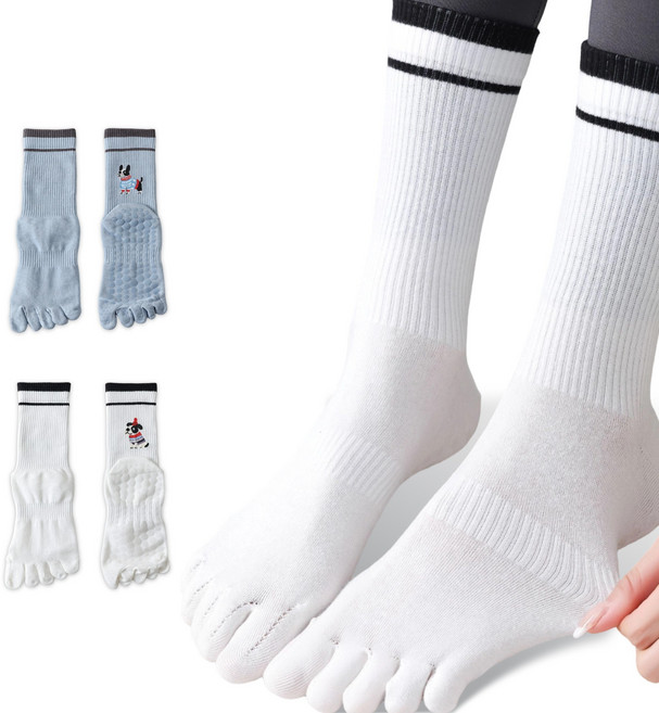 스위트나나 여성 요가양말 필라테스 논슬립 발가락양말 미끄럼방지 운동 2켤레 세트