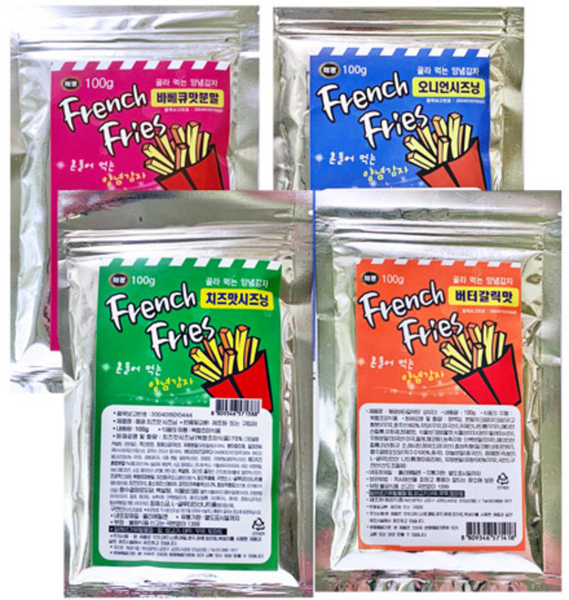 골라먹는재미 감자소스 바베큐맛 100g + 양파맛 100g + 치즈맛 100g + 버터갈릭맛 100g 세트, 1세트