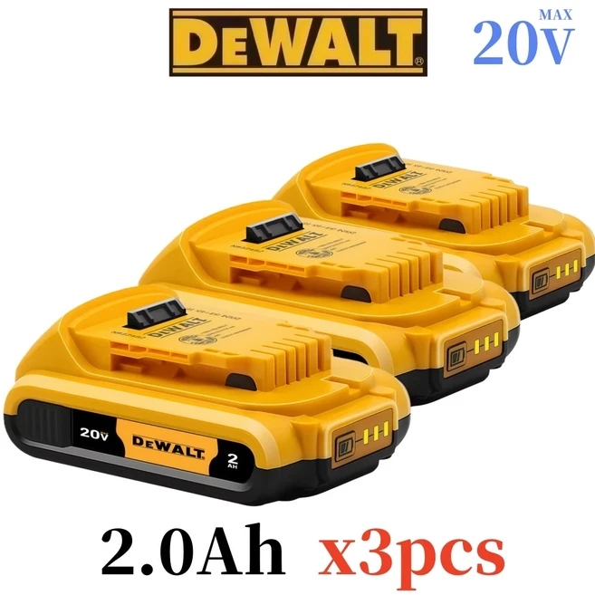 디월트 정품 배터리 18V/20V 2AH 5AH 6Ah 60V 9Ah DCB182 DCB200 DCB606 디월트 공구용 배터리, 14 DW-2AHx3pcs