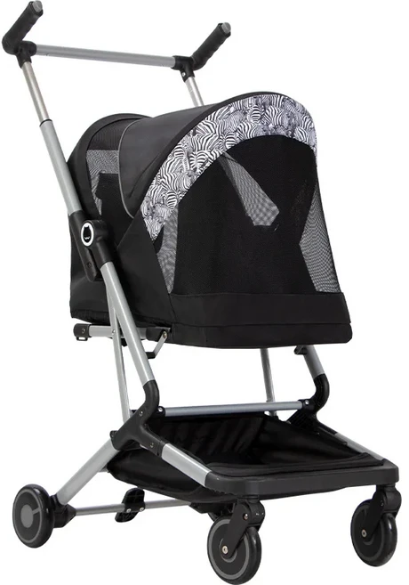 휴대용 여행 개 운반 접이식 금속 개 유모차 통기성 대형 공간 개 유모차 3 속도 조절 팔걸이 애완 동물 용, 01 Black, 1