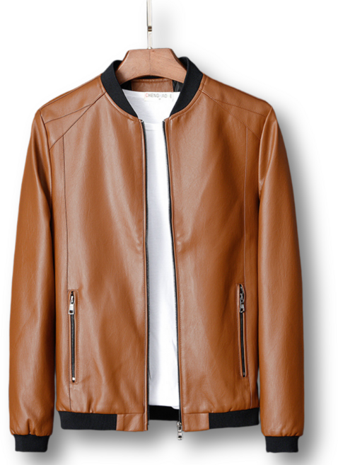 GFU 남성 봄 가을 라이더 바이크 자켓 페이크 레더 집업 점퍼