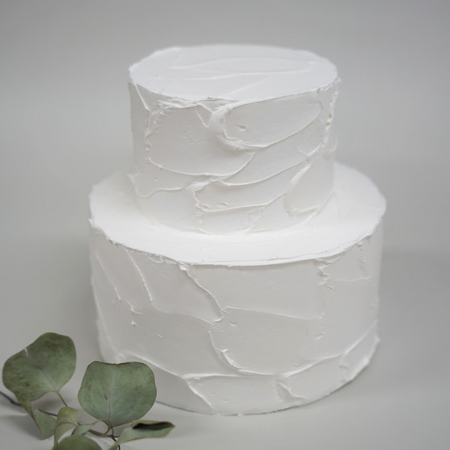 크림클레이 2단 모형케이크 웨딩스냅 셀프돌잔치 브라이덜샤워 이벤트케이크 어린이집행사, 크림아이보리, 1개