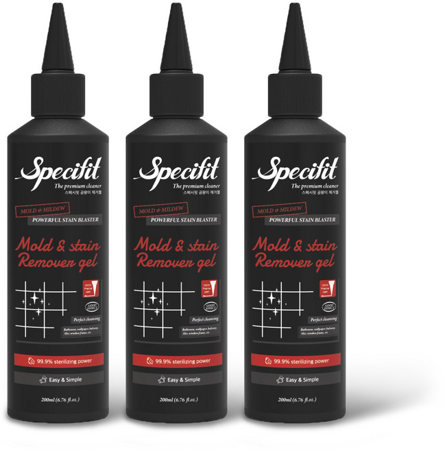 스페시핏 바르는 곰팡이 제거젤, 3개, 200ml