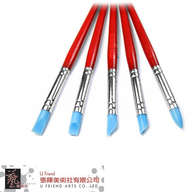 中型矽膠筆組 紅桿藍頭/5入, 1個