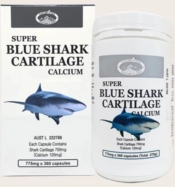 Nature's Blue Shark Cartilage Calcium 775mg 네이처스탑 슈퍼 블루 샤크 카트리지 칼슘 775mg 360캡슐, 360정, 1개 - 쿠팡