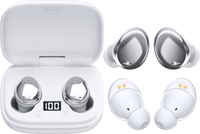 BOBOJOJO버즈 무선 블루투스 이어폰 방수 스포츠 미니 C Type 이어폰, 실버화이트, 실버화이트