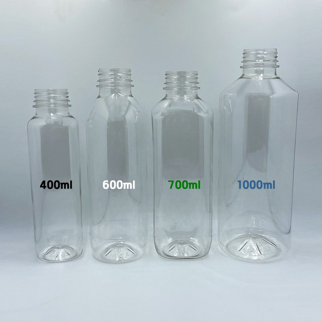 [보틀스] 400 500 600 700 900 1000ml 미리 1리터 원형/사각 38파이 페트병 플라스틱병 공병, 블루캡(38파이)+원형병, 1L, 1개