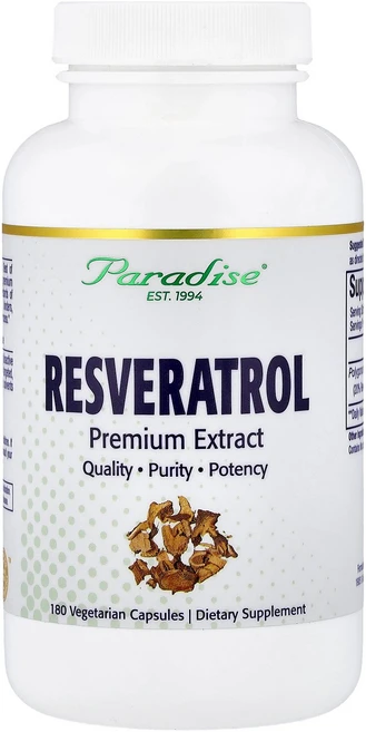 Paradise Herbs 레스베라트롤 프리미엄 추출물 베지 캡슐 180정(캡슐 1정당 100mg) Herbs (파라다이스 허브), Paradise Herbs, 레스베라트롤 프리미엄 추출, 1개 - 쿠팡